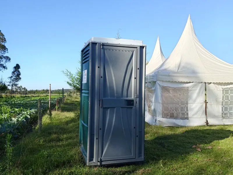 Clean standard mobile toilet unit with handwashing station - UrbanLoos Kenya