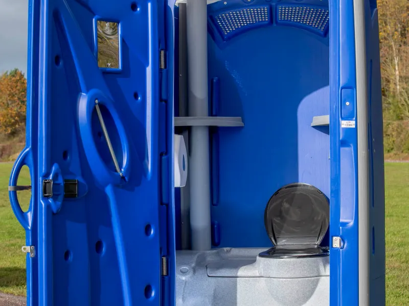 Standard portable toilet at a construction site in Nakuru
