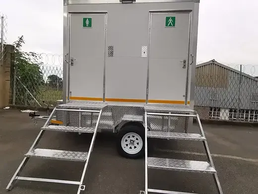 Spacious VIP mobile toilet with mirror and lighting