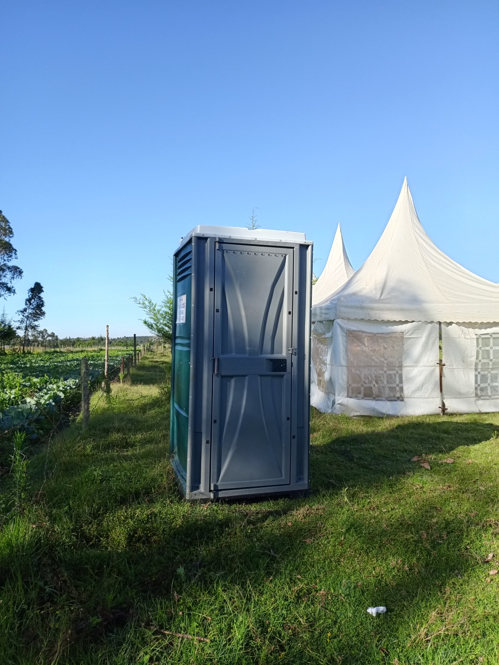 Clean standard mobile toilet unit with handwashing station - UrbanLoos Kenya